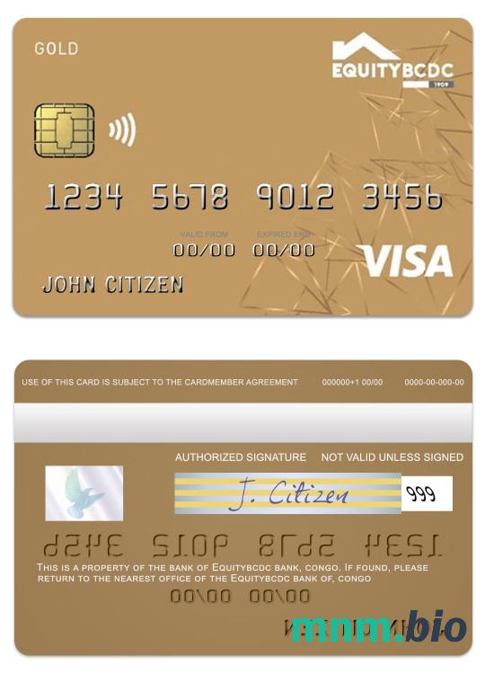 Congo EquityBCDC bank visa debet złoto karta przykład w formacie PSD